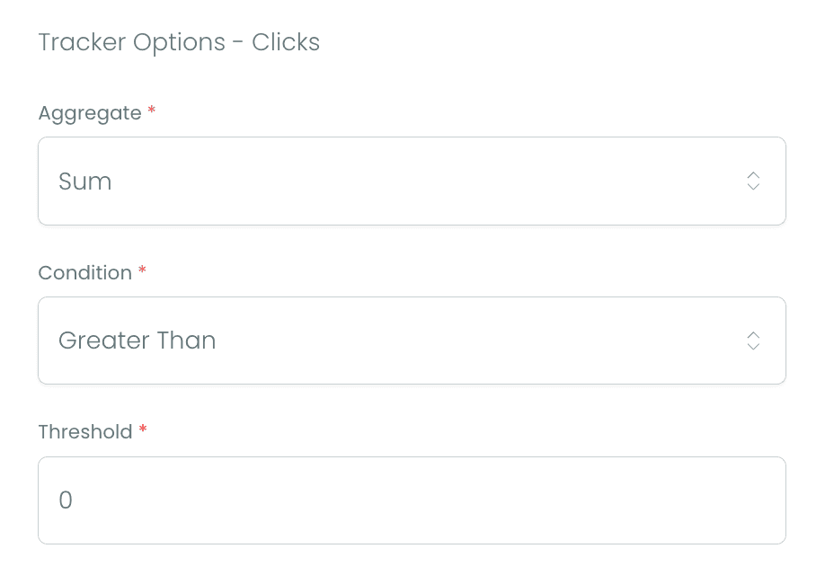 Tracker Chart Options